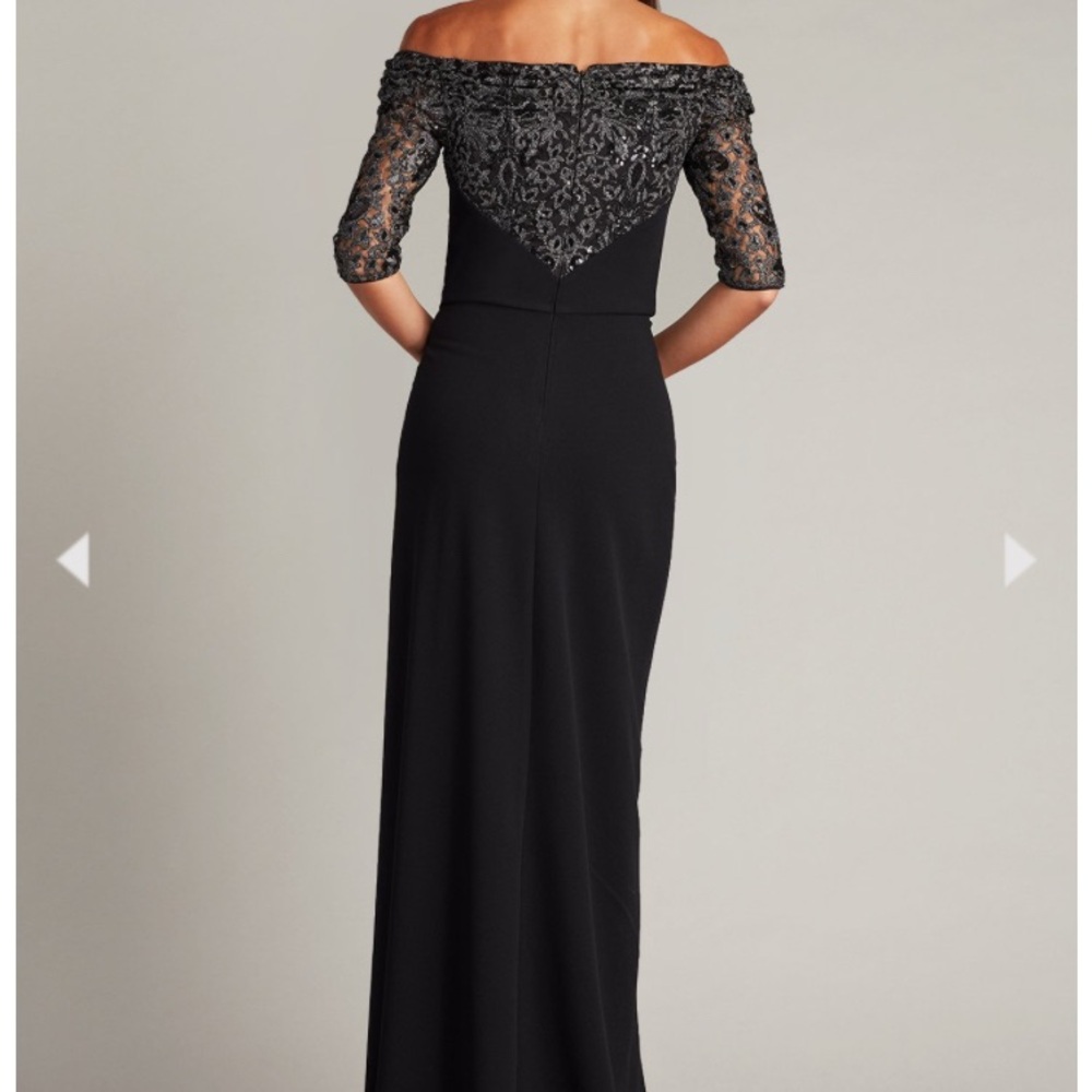 NWT Tadashi Shoji Off-Shoulder Draped Gown - Picture 2 of 2